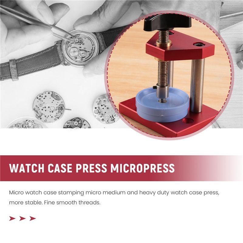 AEE4-Micropress Watch Case Press Micropress Medium Heavy Duty Watch Case Pressing Tool With 12 Nylon Dies For Watch Repair