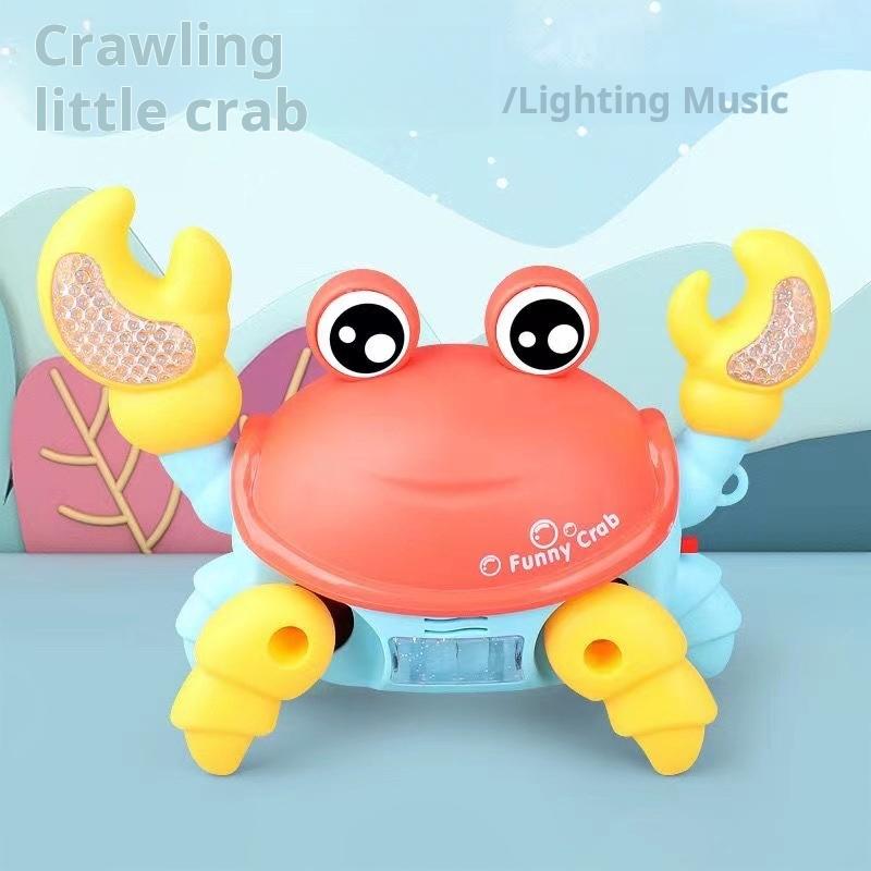 Internet Celebrity Children's Electric Rope Funny Little Crab Toy Sound And Light 3d Projection Crawling Toy