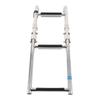 3 Steps Foldable Boat Ladder Stainless Steel Stern Mount Enhanced Grip Swim Deck Ladder for Yacht Dock