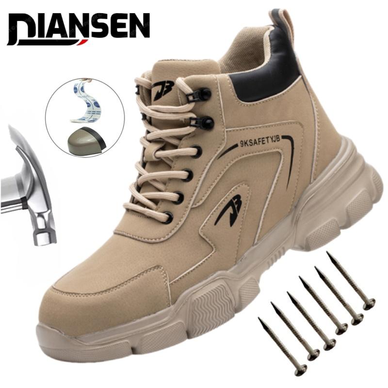Lightweight Safety Shoes Protective Shoes Puncture-Proof Anti-smash Steel Toe Shoes Kevlar Insoles Industrial Men Work Boots