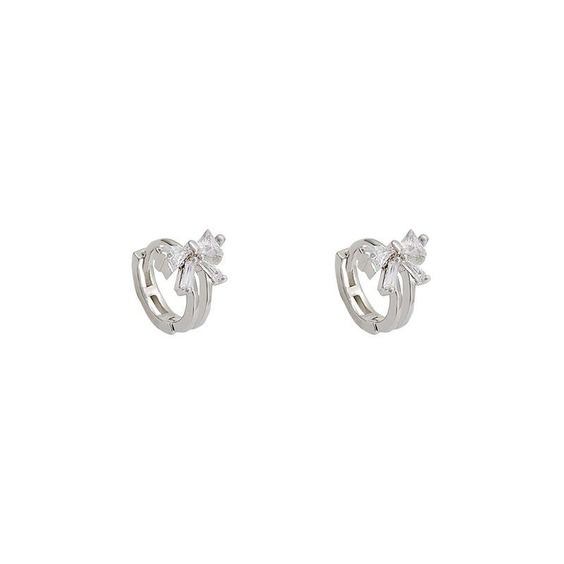Super flash small butterfly zircon ear buckle women's design earrings, Dongdaemun trendy ears, Korea