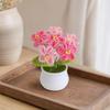 Handmade Crochet Flower with Pot, Small Cute Knitted Eternal Potted Forget Me Not Flower, Mini Artificial Flower for Desk Decor, Gifts