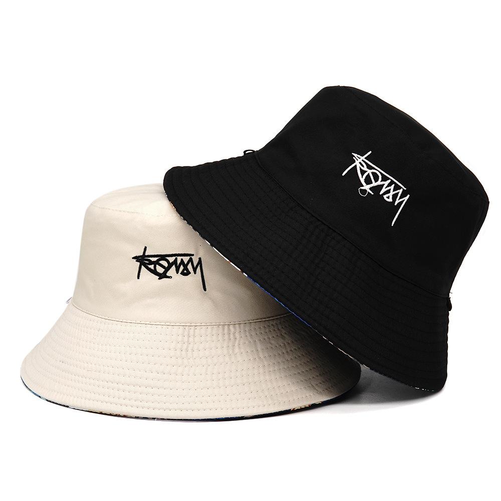 Reversible Print Fisherman Hat Spring/Summer Unisex Fashion Outdoor Bucket Bat Decoration Sunshade Cap For Men Women