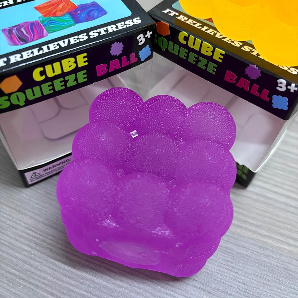 1-4Pcs New Three-Dimensional Candy Kneading Music Adult Kids Stress Relief Squeeze Sensory Toys Decompression Simulation Cube