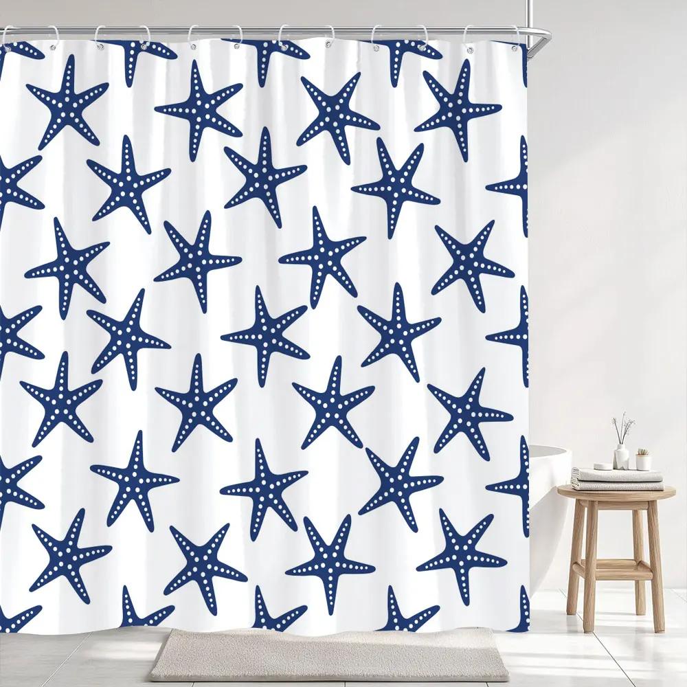 Abstract Geometric Lines Shower Curtain Simple Modern Style Striped Printed Polyester Fabric Shower Curtains Bathroom Decoration