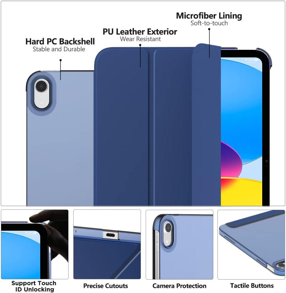 iPad Air 3 2019 (10.5") Trifold Smart Case with Soft PU Front Cover and Hard PC Back Cover Shockproof