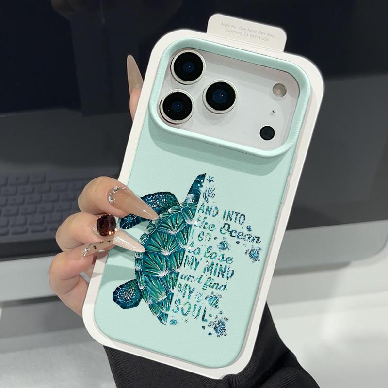 Colorful Ocean Park Phone Case For iPhone 17 16 Pro Max Luxury Leather Texture Matte Silicone Cover For iPhone 15 14 13 Pro Max 11 16e 17e