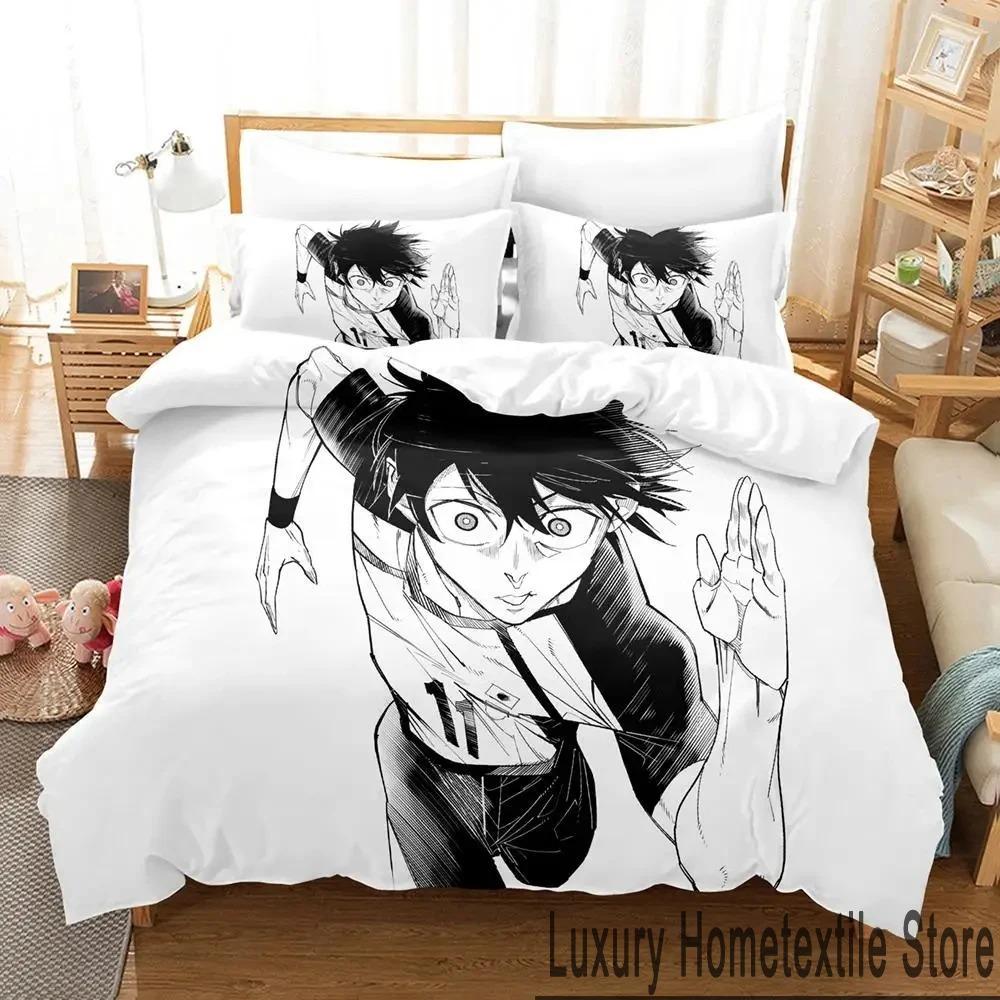 3D Print Anime Blue Lock Bedding Set Twin Queen King Size Duvet Cover Pillowcase for Boys Girls Adult Home Textile