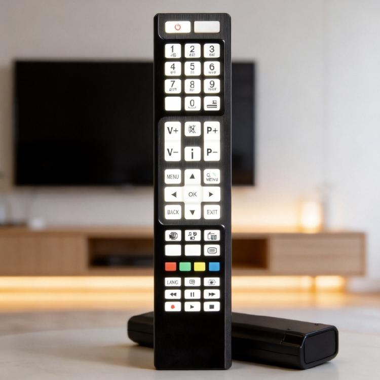 TV Remote Controller for RC4848F with Lighted Keypad and Direct Access to Number Entry, Sound Adjustment, Stations, Menus, Navigation, Media Functions
