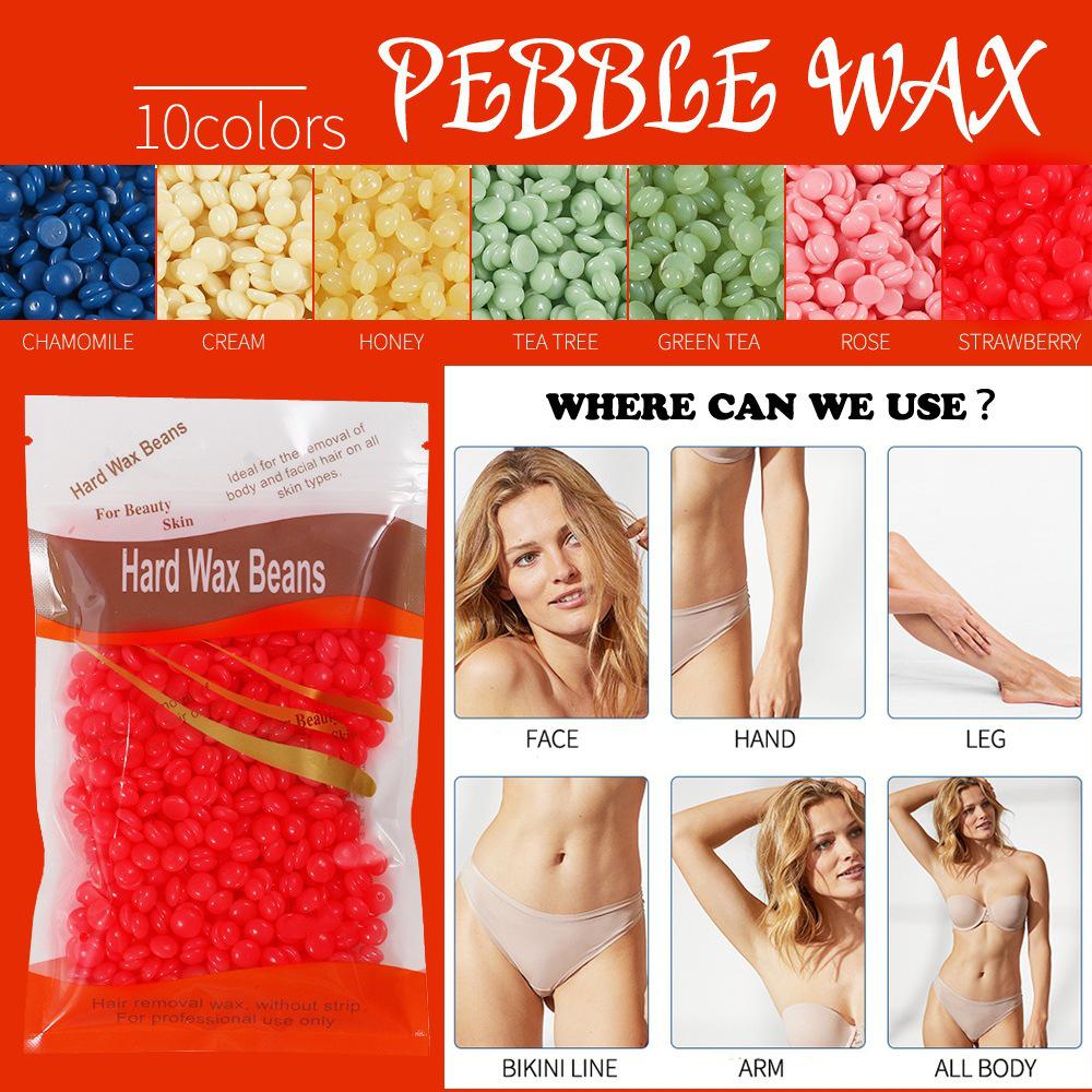 Amber Rose Hard Wax Beans for Hair Removal, 50g - Solid Cream, Paperless Depilatory Solution