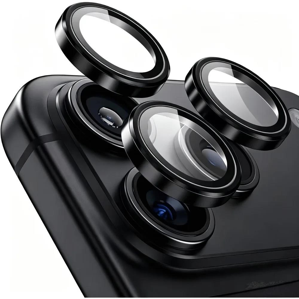 Metal Alloy Ring HD Clear Tempered Glass Camera Protectors for IPhone Duo Ultra 18 Fold 17 16 15 14 Pro Max Lens Film Full Cover 4