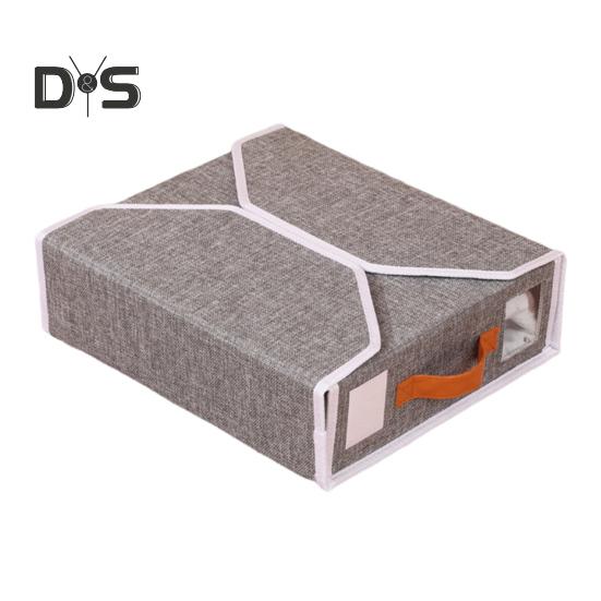 

Органайзер для шкафа, держатель простыней с усиленной ручкой, вместительный многофункциональный складной ящик для хранения, органайзер для одеял серый