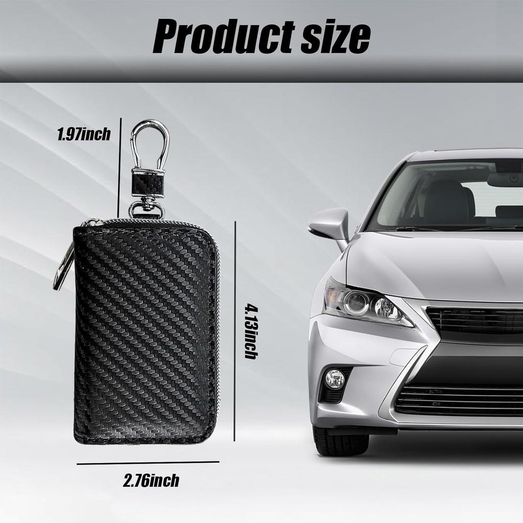 Carbon fiber car key protection case anti-theft cover for automatic keys with locks male universal key protection cover