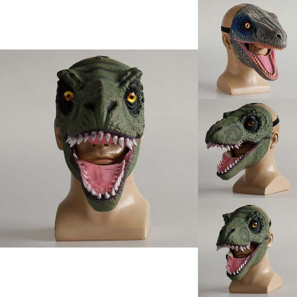 Jurassic World Dinosaur Latex Mask Headgear Tyrannosaurus Rex Halloween Cosplay Prop