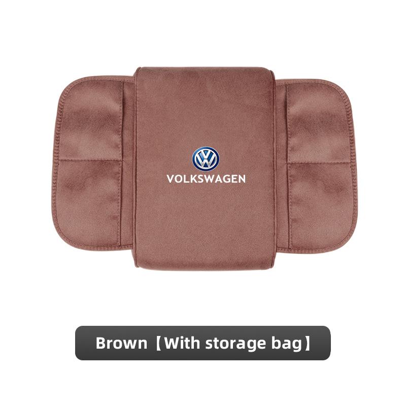 Car Armrest Box Cushion Center Console Arm Rest Suede Mat For VW Golf Passat b6 Amarok T5 Phaeton Teramont Tiguan Car Supplies