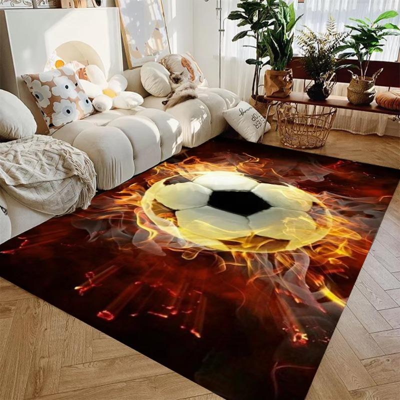 3D kulový fotbalový koberec Podložka na podlahu do obývacího pokoje Protiskluzová rohožka do ložnice Omyvatelný koberec do předsíně Domácí dekorace Koberec do dětského herního koutku