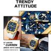 CURREN Silicon Strap Multi-functional Dialn Auto Date Design Men's Watch Sports Chronograph Watches