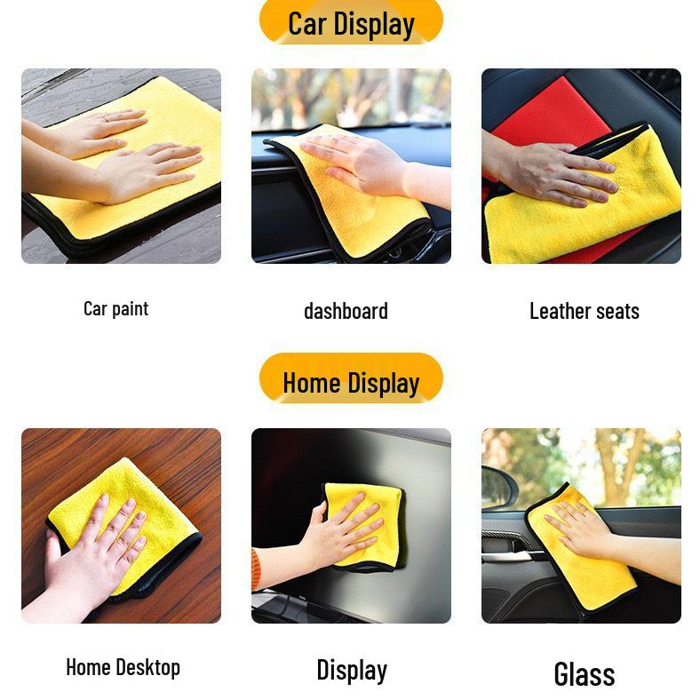Dual-Color Thickened Absorbent Car Wash Towel - Multi-Purpose, Double-Sided Cleaning Cloth for Easy Home Cleaning