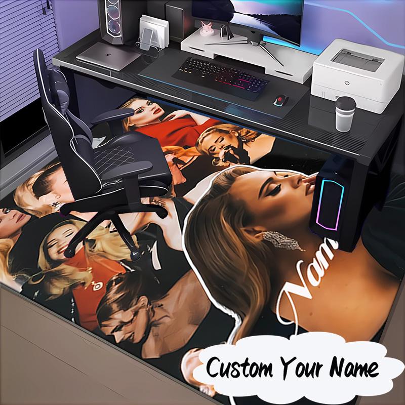 Custom Name Adele's Artwork Rug for Living Room, Game Rooms, Office, Bedroom, Floor Mat Playful Design, fan gifts Christmas decor