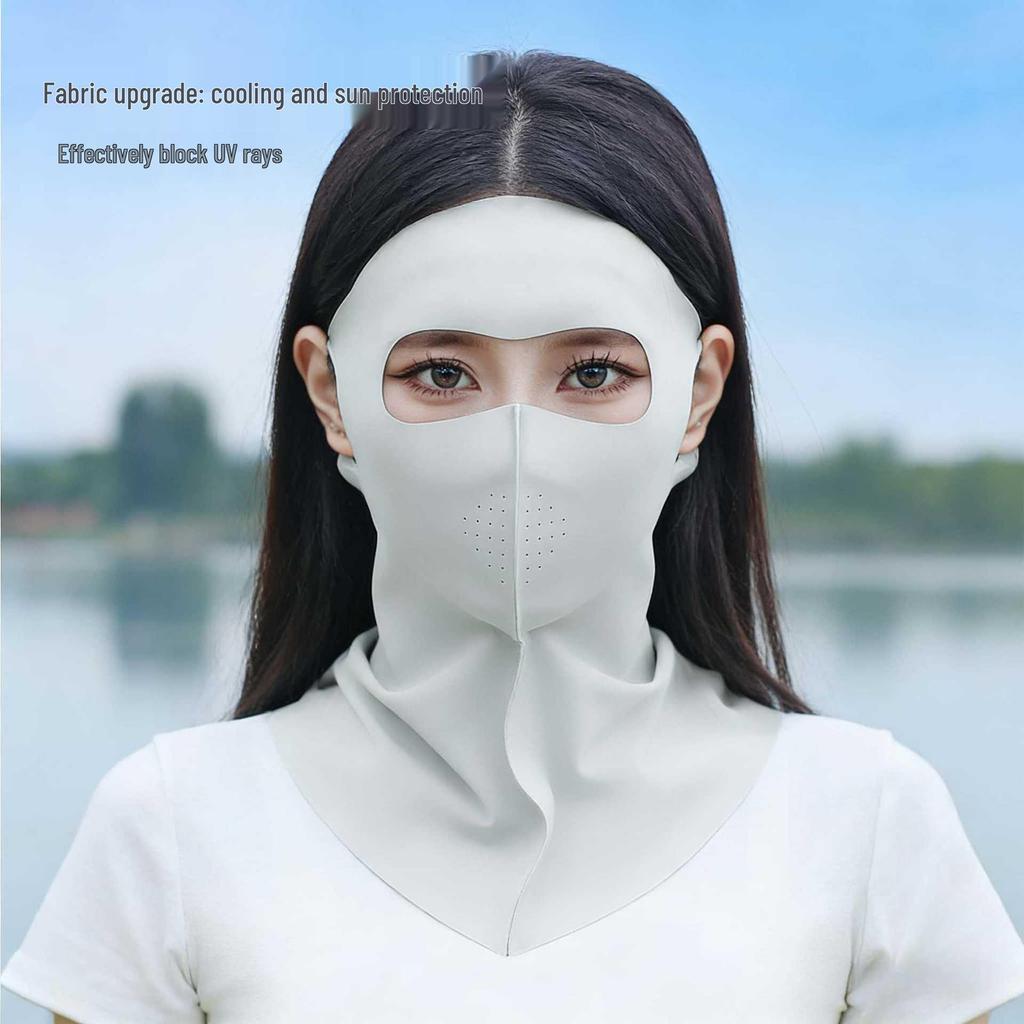 Women's Full Face UV Protection Ice Silk Mask and Neck Guard