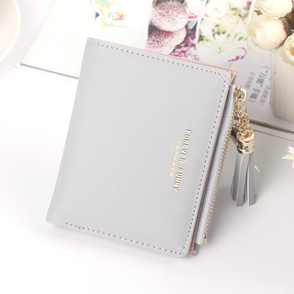 

Hengsheng Women s Short Vertical Wallet with Tassel Zipper