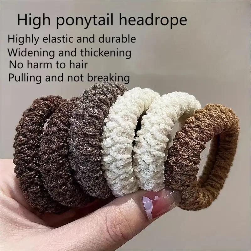 6 STKS Dikke Haarelastieken voor Vrouwen om Hoge Paardenstaarten te Knippen, Duurzame Haarelastieken, Hoge Elastische Haarelastieken, Hoofddeksels, Veelzijdige Haartouwen