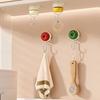 Suction Cup Wall Hook Reusable No Drill Hook with 180-degree Rotating Hook Design for Bathroom