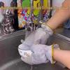 Waterproof Steel Wool Dishwashing Gloves - Durable, Thickened, Gentle On Pots, with Attached Scouring Pad