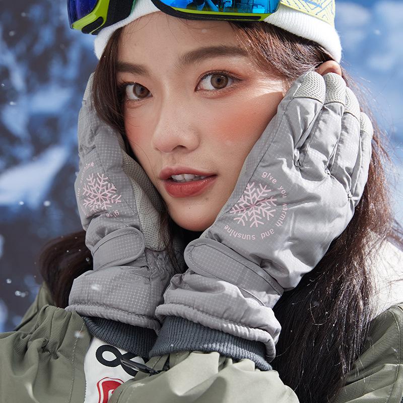 Sports Gloves Velvet Touch Screen Pair For Women Couple Fashion Water Resistant Warm Padded For Skiing Snowboarding Date Night