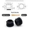 Black Round Plastic End Cap for Chair and Table Legs, Stainless Steel Plug, Tube Stopper