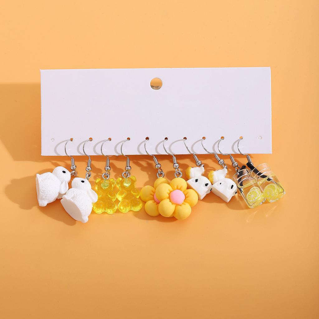 Creative Small Fresh Cloud Candy Ice Cream Earrings, Macaron Drift Bottle Design Temperament Ear Hook Set