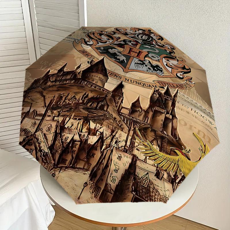 1PC Hogwarts Phoenix Umbrella-8-Rib Reinforced, Automatic Open, Lightweight & Durable, Cute Fashion Accessory for Outdoor, D2662