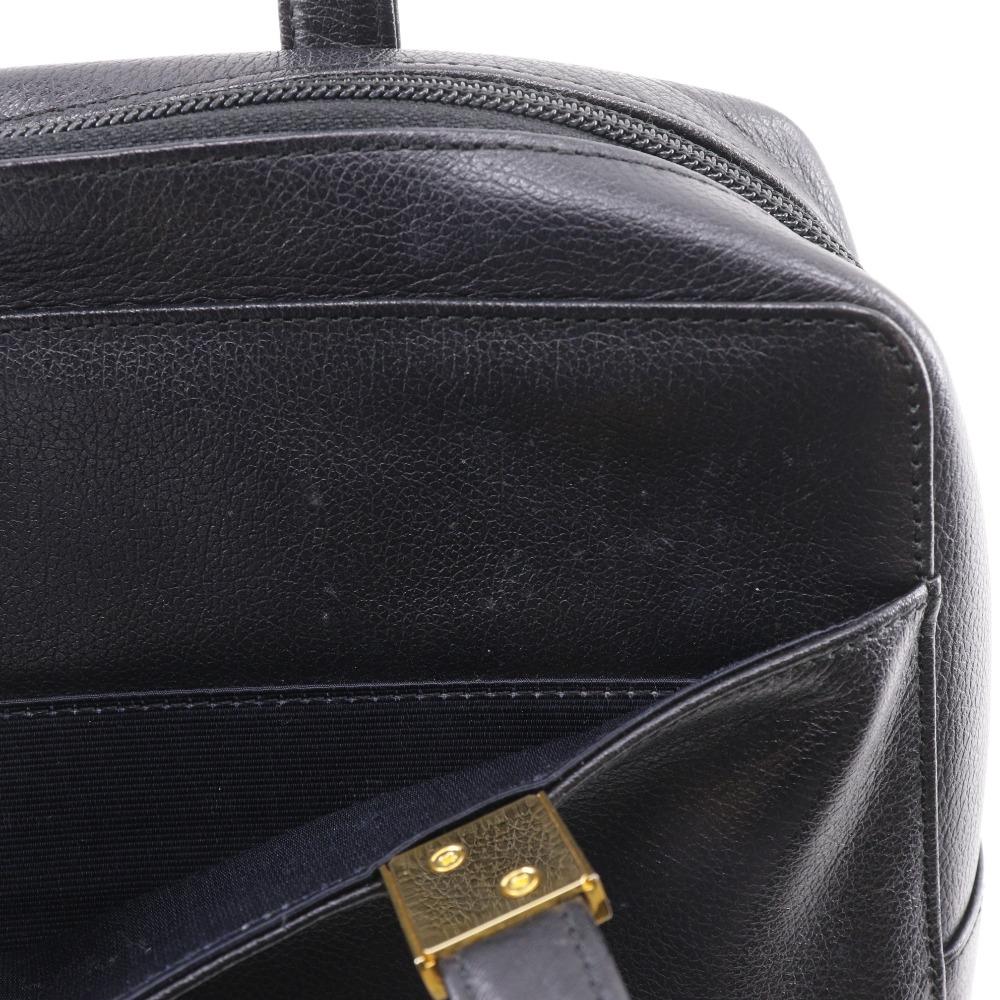 BURBERRY Shibo leather Handbag Nova Check black leather Women Used