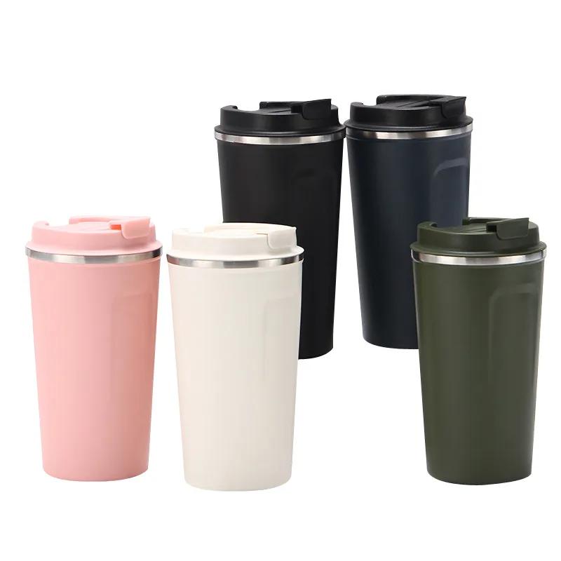 500ml Coffee Cup Stainless Steel Doublelayer Insulated Cup Cold Insulated Ice Cream Cup Reusable Portable Water Cup Gift Cup Customizable LOGO Ya985