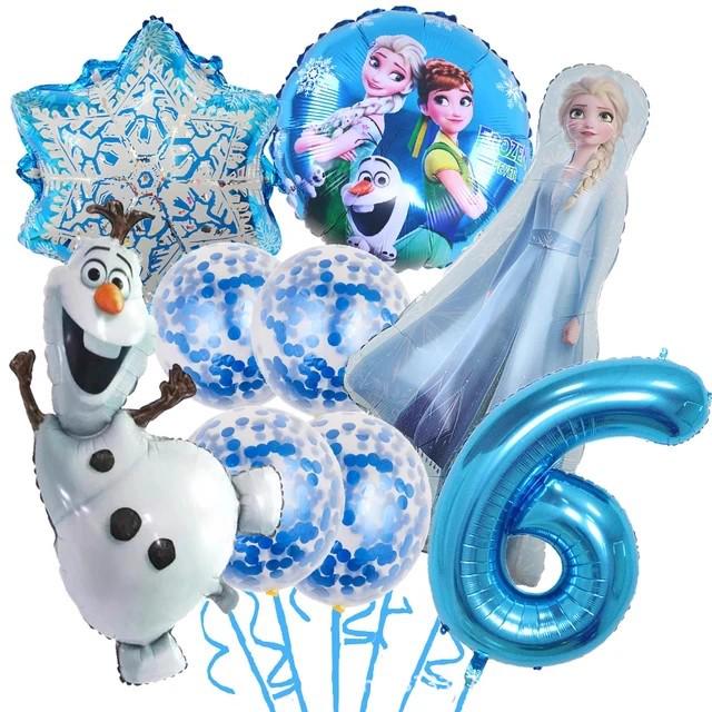 9-Piece Elsa and Anna Princess Olaf Balloon Set for Girl's Birthday Party