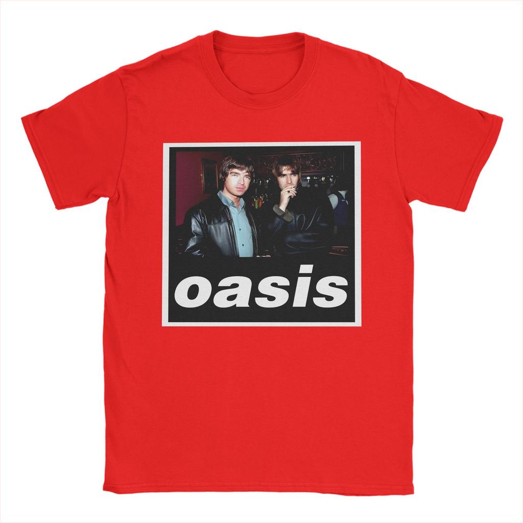 Novelty O-Oasis Rock Band Tshirts Men's O-neck Short Sleeve Tops Shirts  100%Cotton Summer Tops