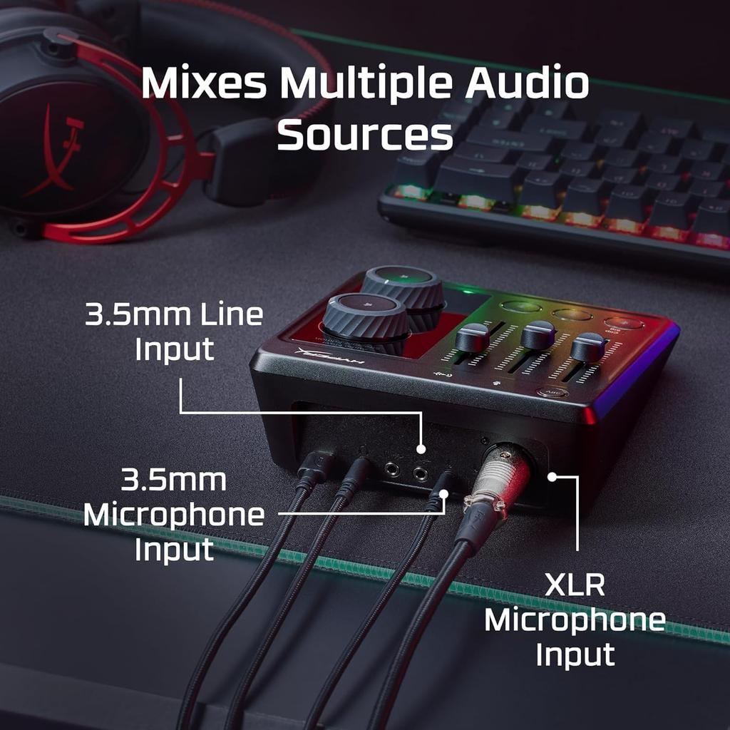 HyperX Audio Mixer Audio Audio USB 73C12AA Interface, 3-Channel Input, Connection, Streaming, [Used]