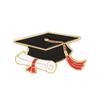 Zinc Alloy Brooch with Bachelor Hat Design Exquisite Oil Dripping Process Hat Accessory Brooch Bag Decoration