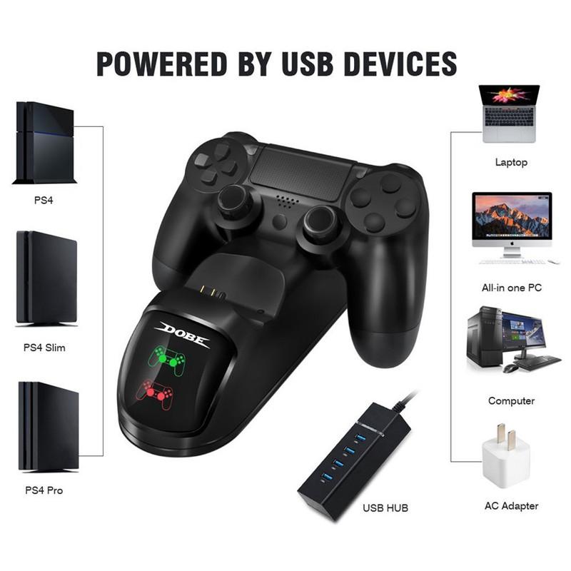 

Dual USB Handle Fast Charging Dock Station Stand Charger for PS4/PS4 Slim/PS4 Pro Game Controller Gamepad Joystick Dock Mount