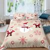 Kids Cartoon Snowman King Queen Duvet Cover Winter Quilt Cover White Snowflake Christmas Bedding Set Polyester Comforter Cover