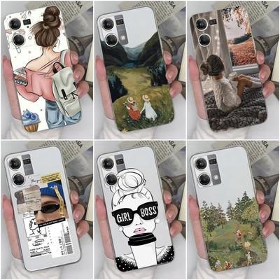 Phone Case For Realme 9 10 Pro+ C55 C53 C33 OPPO Reno7 Pro SE 4G 5G Reno8 T Fashion Sweet Girls Phone Back Cover Soft Silicone For OPPO Realme Bumper