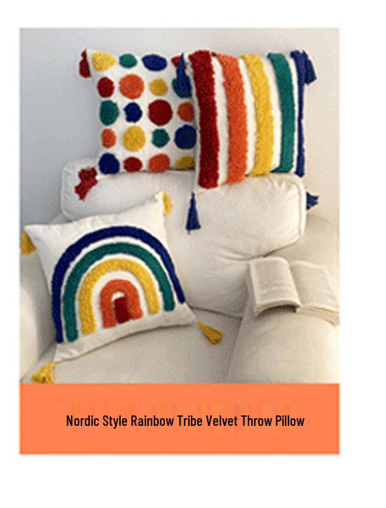 Nordic Woven Throw Pillow - Plush Square Backrest Sofa Cushion for Home Decor