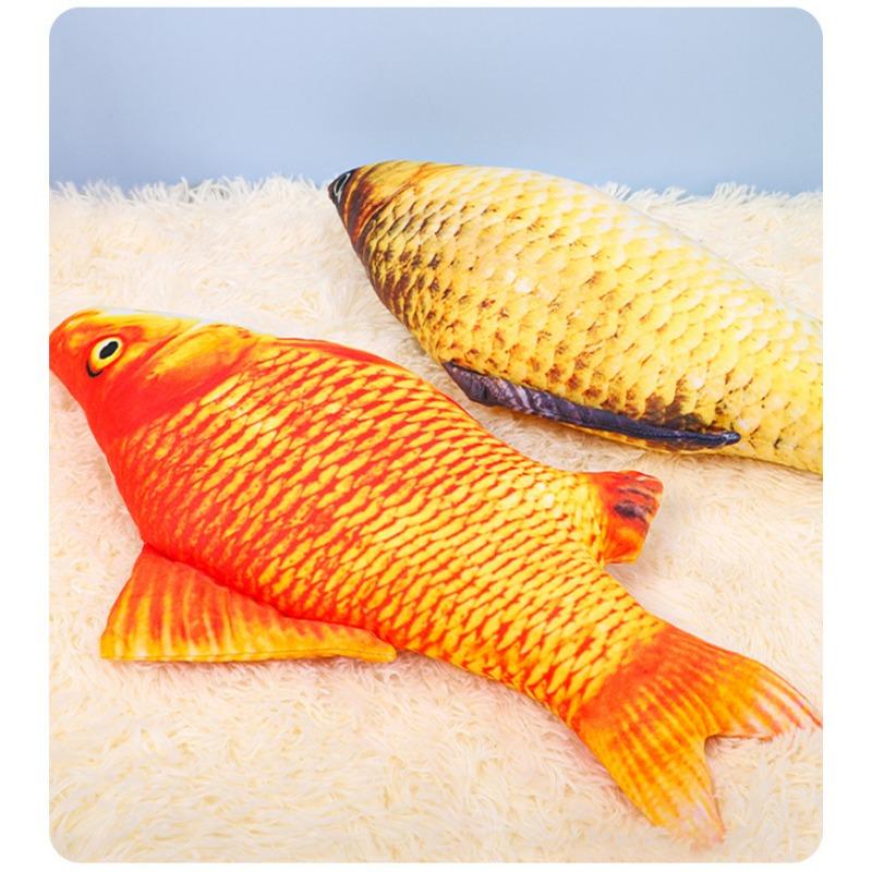 Simulated Large Plush Fish Cat Toy With Catnip For Cat Self Play Boredom Relieving