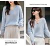 Brushed Series Heavyweight Cashmere Seamless Knitted Sweater Pullover for Women