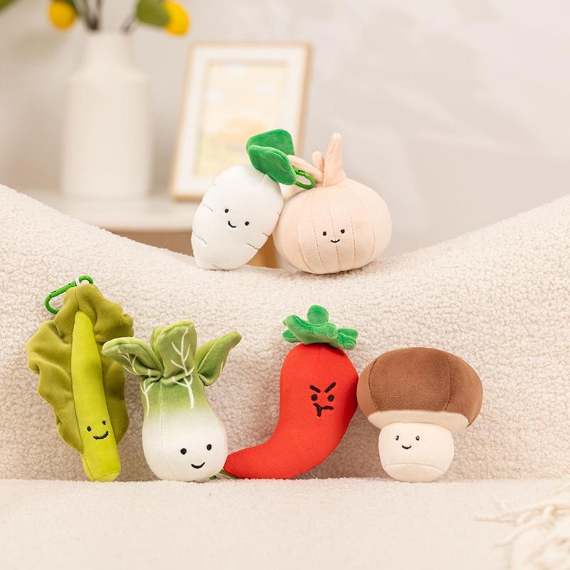 Kawaii 10-20CM Vegetable Plush Toys Cute Vegetables Pendant Onion Chili Mushroom Carrot Plush Pendant Keychain Toy