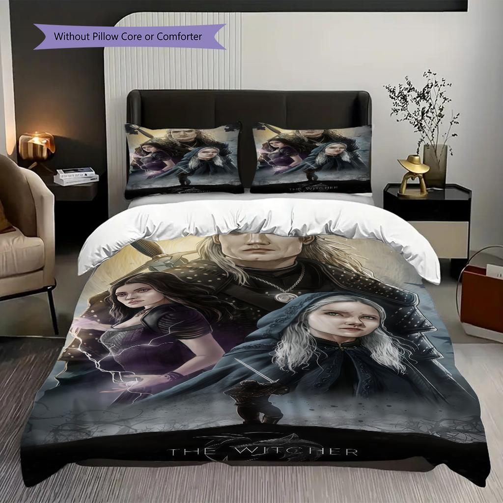 The Witcher Fantasy Adventure Bedding Bedding 1 Duvet Cover 2 Pillowcase Without Core Christmas Birthday Gift Bedding Set
