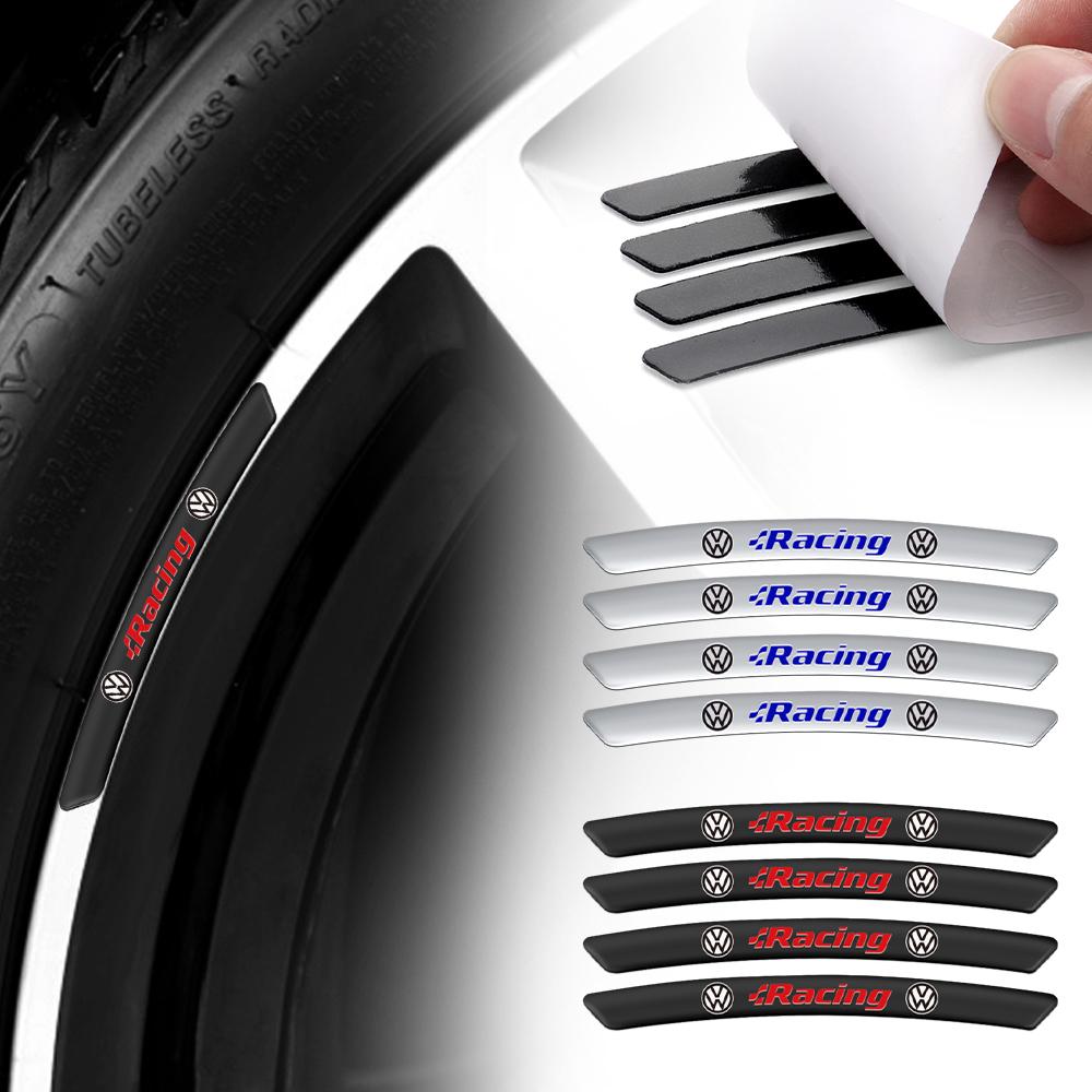 For Volkswagen Je4pcs Aluminum Car Wheels Rims Stickers Auto Accessorie For Volkswagen VW Golf Passat Jetta Touran CADDY GTI Touareg Polo Tiguan