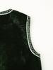 European American Women's Velvet Embroidered Sequin Vest