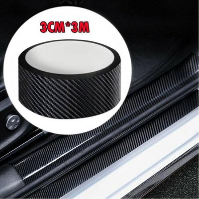 Carbon Fiber Accessories Vinyl Car Door Sill Scuff Cover Plate Sticker Protector