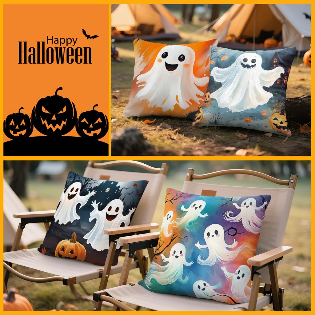 Halloween Ghost Cushion Pillowcase Printed Polyester 45X45Cm Throw Pillowcover Decorative Sofa Cushion Pillowslip Home Decor